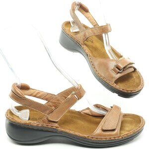 NAOT Rosemary Ankle Strap Copper Leather Sandals Women EU40 US9 Brown/Black EUC